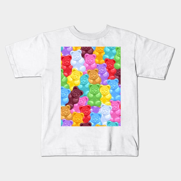 Rainbow Gummy Bear Candy Kids T-Shirt by NewburyBoutique